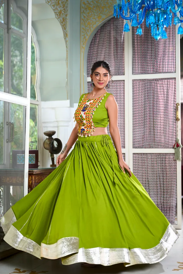 Parrot_Premium_&_Elegant_Rayon_Lehenga_Choli_For_Women