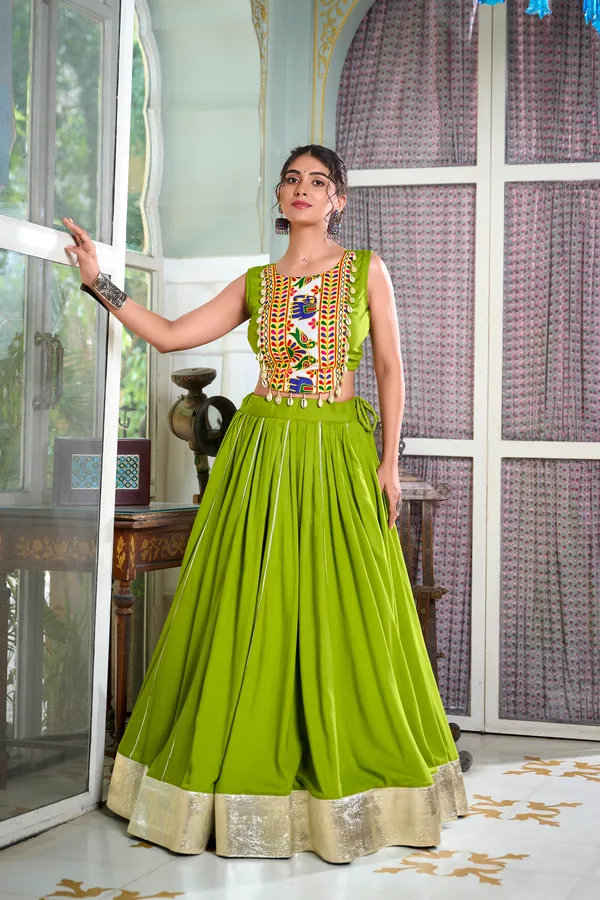 Parrot_Premium_&_Elegant_Rayon_Lehenga_Choli_For_Women