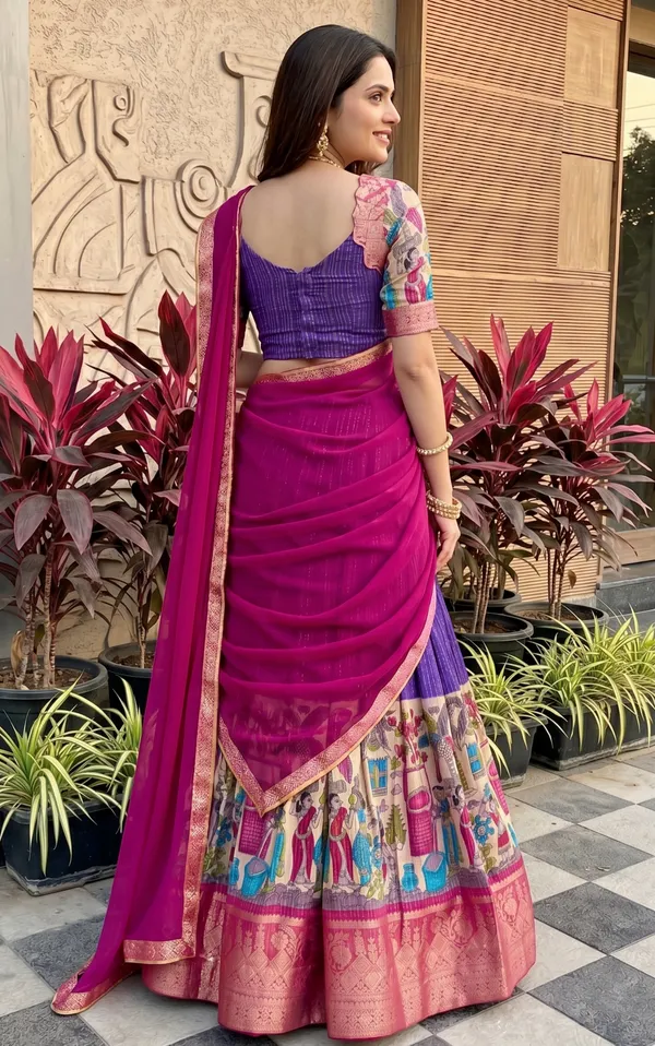 Perfectly_blended_Tussar_silk_lehenga_for_festive_season_to_charm_your_look