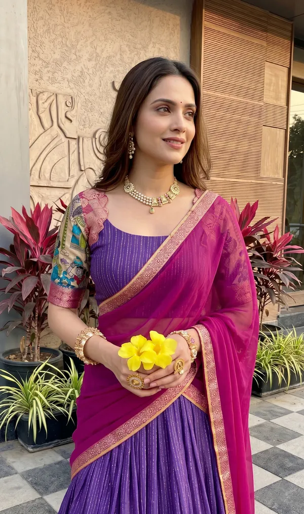 Perfectly_blended_Tussar_silk_lehenga_for_festive_season_to_charm_your_look