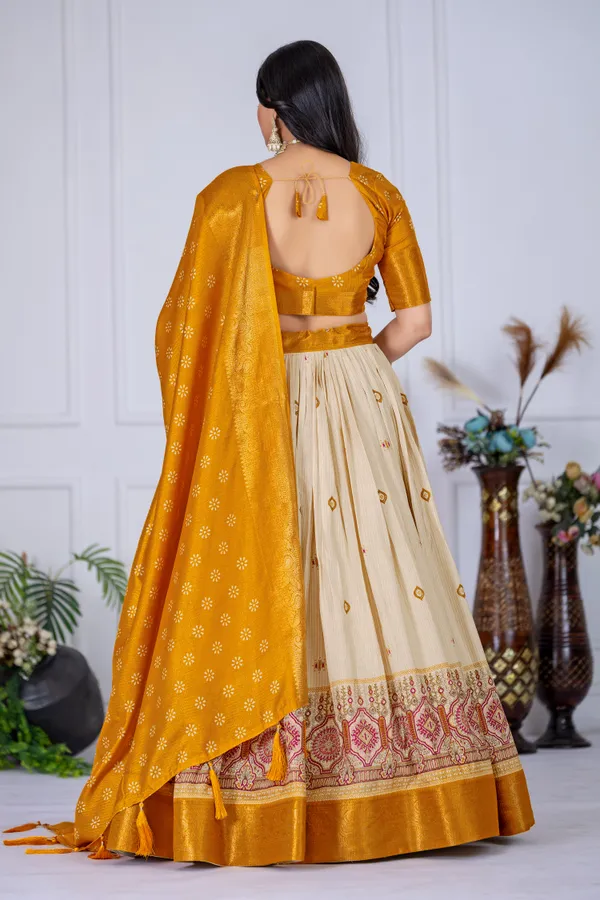 Yellow_With_Presenting_a_perfectly_blended_Tussar_silk_lehenga_for_festive_season_to_charm_your_look