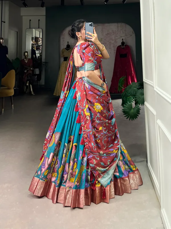 Firozi_Premium_&_Elegant_Dola_Silk_Lehenga_Choli_For_Women