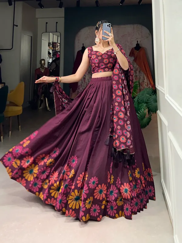Wine_Premium_&_Elegant_Dola_Silk_Lehenga_Choli_For_Women