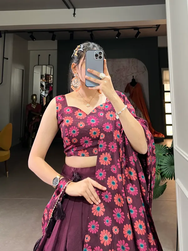 Wine_Premium_&_Elegant_Dola_Silk_Lehenga_Choli_For_Women