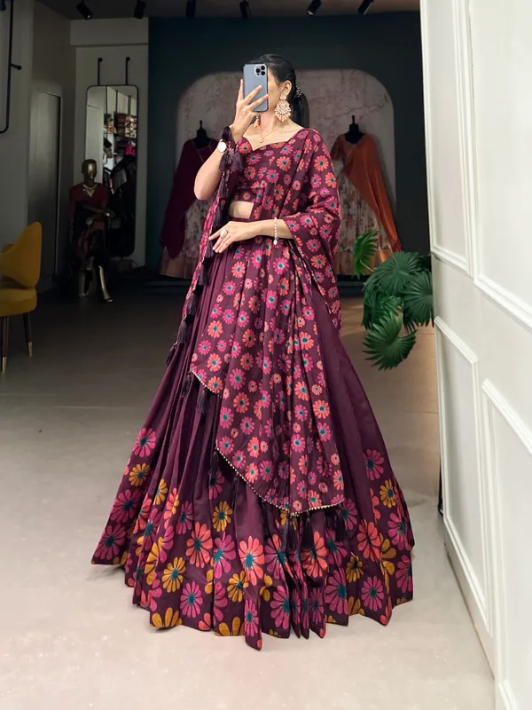 Wine_Premium_&_Elegant_Dola_Silk_Lehenga_Choli_For_Women