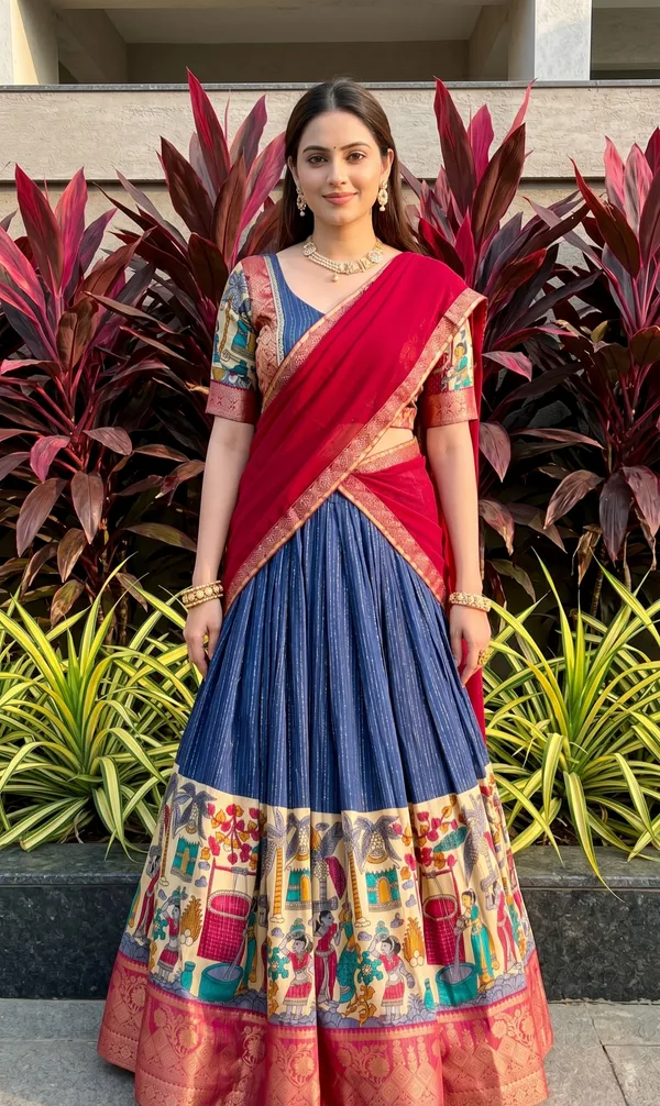 Perfectly_blended_Tussar_silk_lehenga_for_festive_season_to_charm_your_look