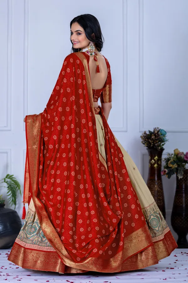 Red_With_Presenting_a_perfectly_blended_Tussar_silk_lehenga_for_festive_season_to_charm_your_look