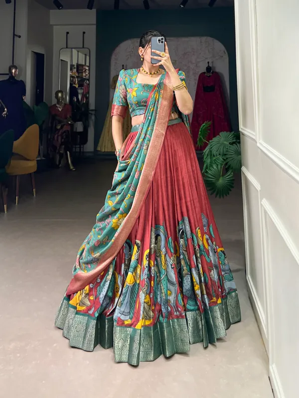 Red_Premium_&_Elegant_Dola_Silk_Lehenga_Choli_For_Women