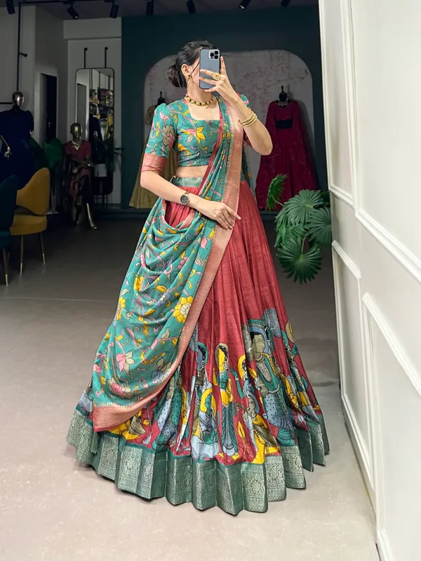 Red_Premium_&_Elegant_Dola_Silk_Lehenga_Choli_For_Women