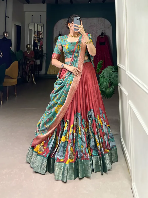 Red_Premium_&_Elegant_Dola_Silk_Lehenga_Choli_For_Women