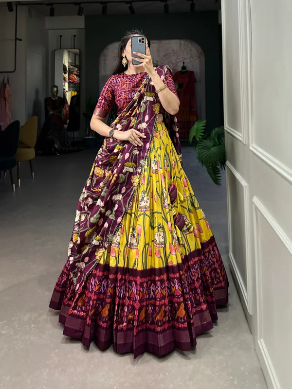 Yellow_Premium_&_Elegant_Dola_Silk_Lehenga_Choli_For_Women