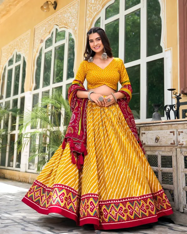 Yellow color lehenga choli best sale