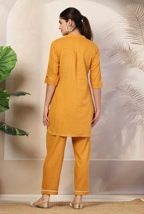 Mustrad_Yellow_Pure_Cotton_Regular_Solid_Co-ord_Set