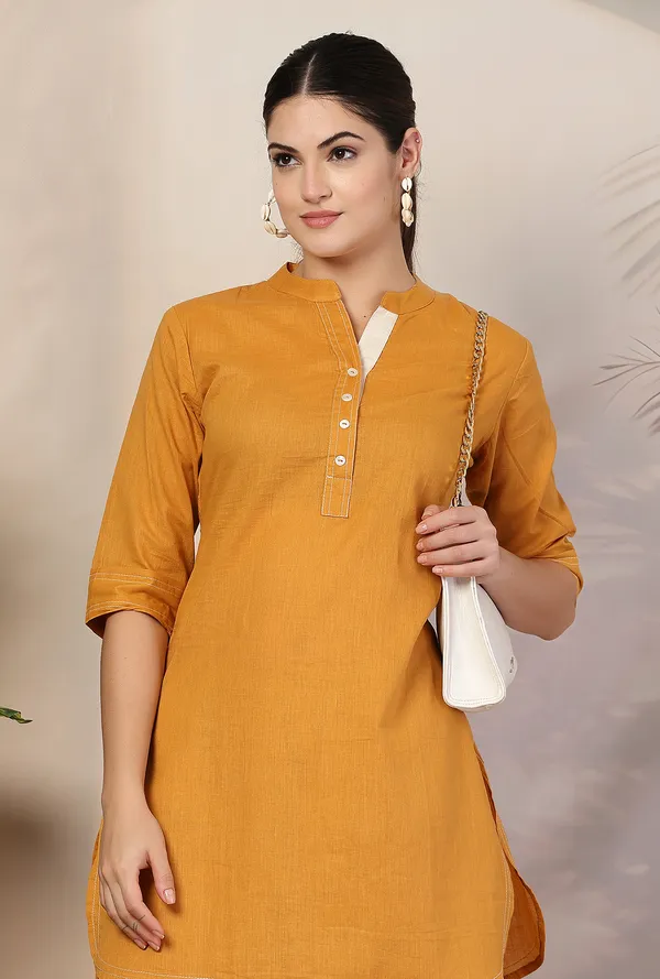 Mustrad_Yellow_Pure_Cotton_Regular_Solid_Co-ord_Set