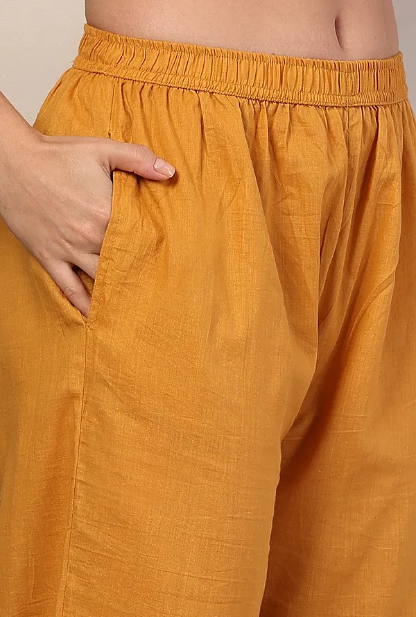 Mustrad_Yellow_Pure_Cotton_Regular_Solid_Co-ord_Set
