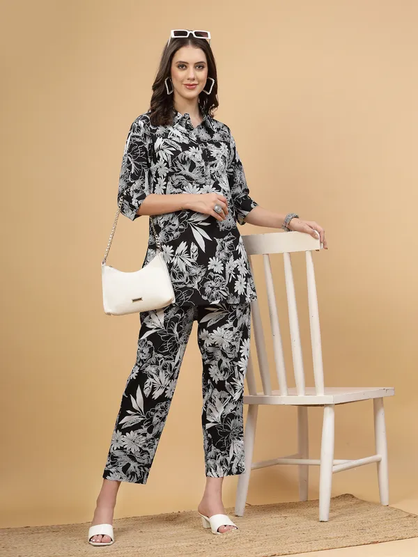 Black_Floral_Regular_Pure_Cotton_Co-ord_Set