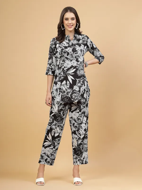 Black_Floral_Regular_Pure_Cotton_Co-ord_Set
