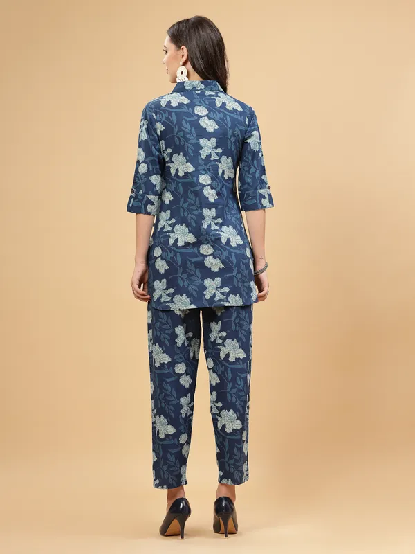 Indigo_Blue_Floral_Regular_Pure_Cotton_Co-ord_Set