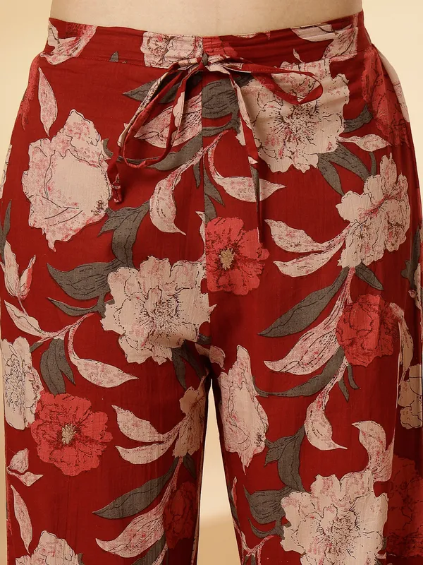 Maroon_Summery_Floral_Cotton_Co-ord_Set