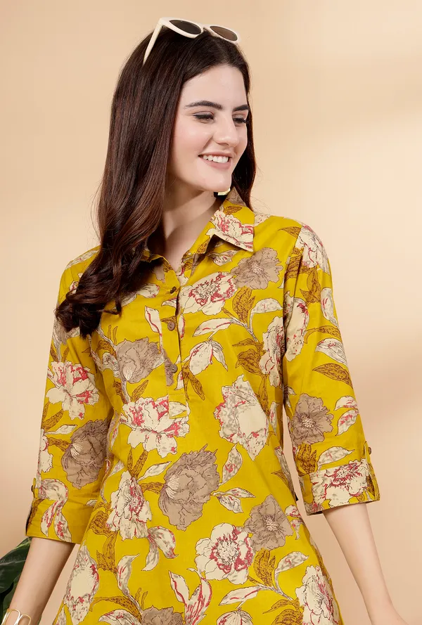 Mustard_Yellow_Summery_Floral_Cotton_Co-ord_Set
