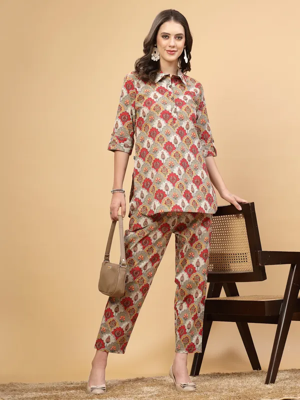 Red_Floral_Regular_Pure_Cotton_Co-ord_Set