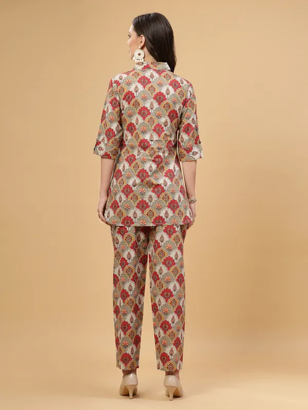 Red_Floral_Regular_Pure_Cotton_Co-ord_Set