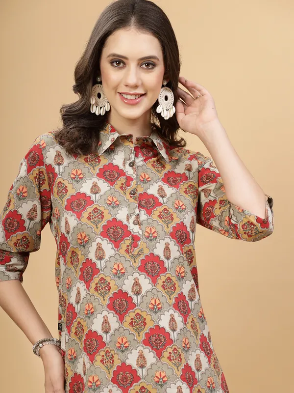 Red_Floral_Regular_Pure_Cotton_Co-ord_Set