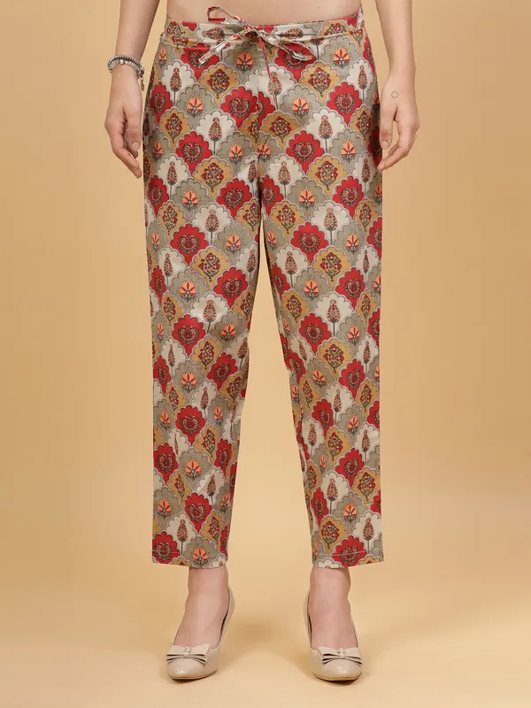 Red_Floral_Regular_Pure_Cotton_Co-ord_Set
