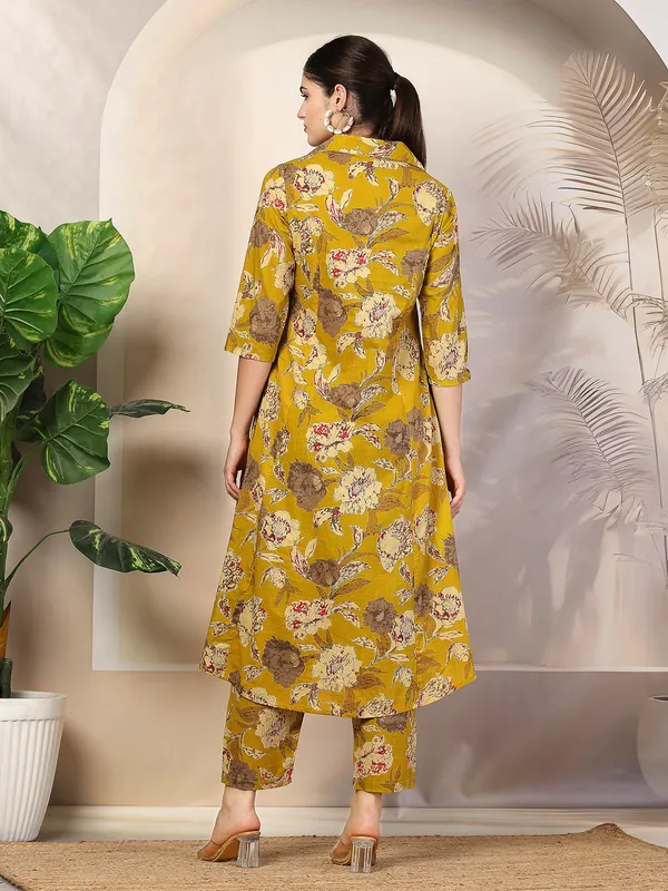 Mustard_Yellow_Pure_Cotton_Floral_A-Line_Printed_Salwar_Suit_Set