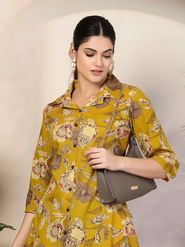 Mustard_Yellow_Pure_Cotton_Floral_A-Line_Printed_Salwar_Suit_Set