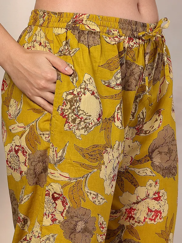 Mustard_Yellow_Pure_Cotton_Floral_A-Line_Printed_Salwar_Suit_Set