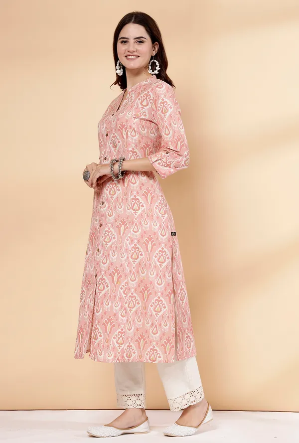 Peach_Cotton_Floral_Print_A-Line_Regular_Kurta_for_Women