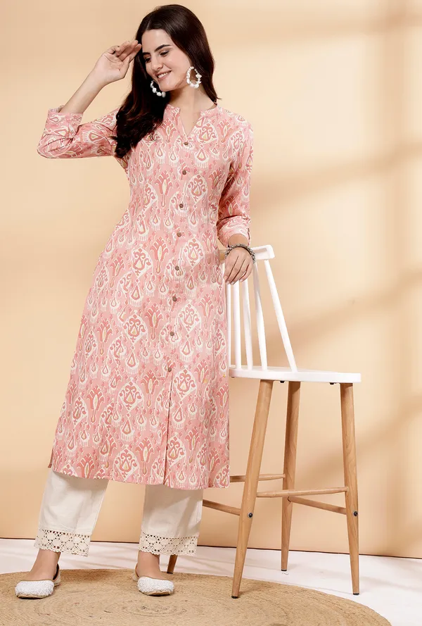 Peach_Cotton_Floral_Print_A-Line_Regular_Kurta_for_Women