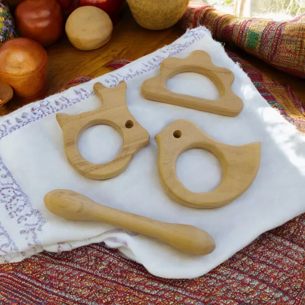 Pack_of_4_Neem_Wooden_Teethers_For_Babies_of_Age_0_To_3_Years|_Dumbbell,_Dove,_Cloud_&_Rabbit_Shapes