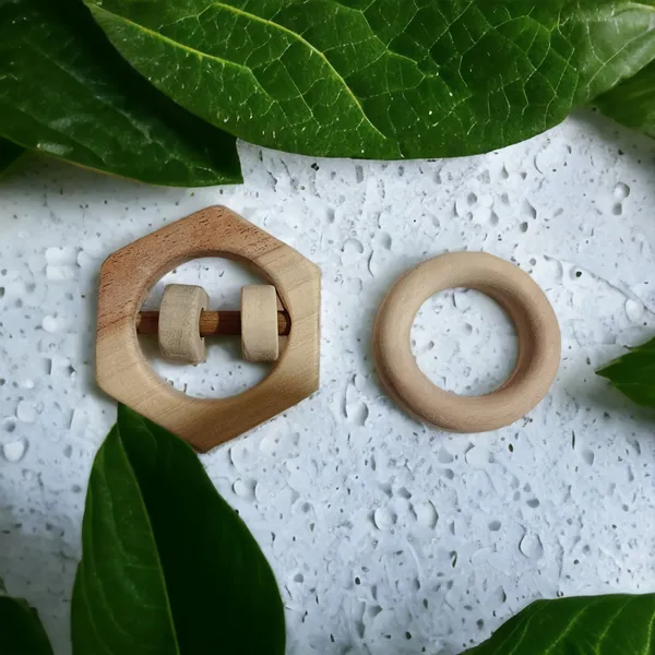 Baby_Chilling_Neem_Wooden_Rattle_&_Teether_Set_of_2_Toys-_Hexagon_&_Ring_Shape_s