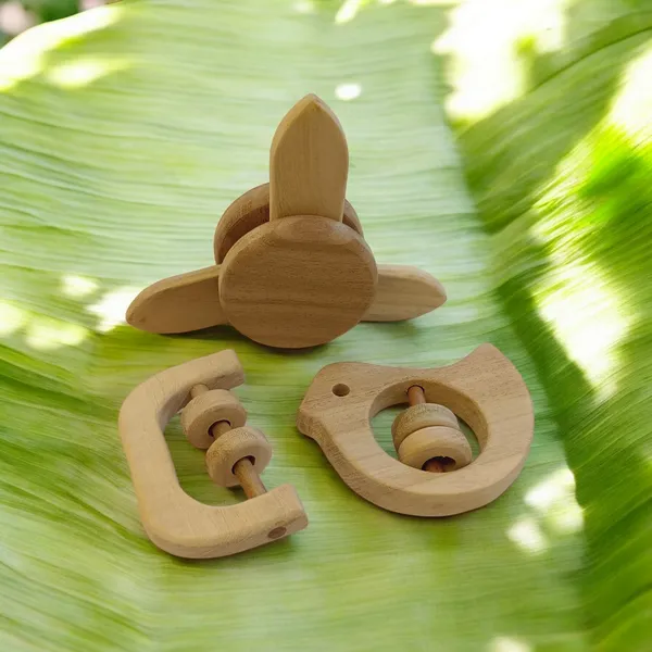 Neem_Wooden_Flower_Tumbler,_Dove_&_C_Shape_Rattles_for_Sensory_Development