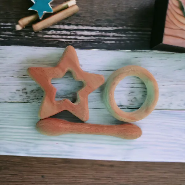 Organic_Neem_Wooden_Teething_Toys_of_Shapes_Star,_Dumbbell_and_Ring