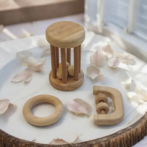 Organic_Neem_Wooden_Tumbler,_C_Shaped_Rattle_&_Ring_Teether