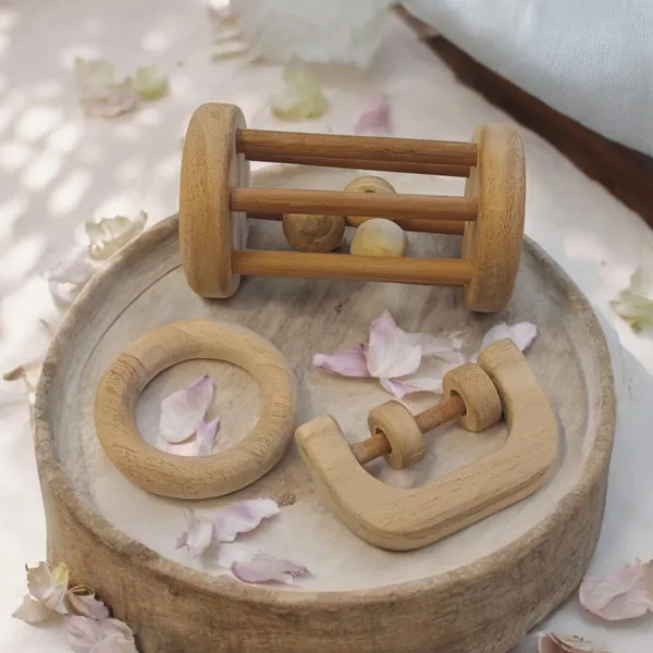Organic_Neem_Wooden_Tumbler,_C_Shaped_Rattle_&_Ring_Teether
