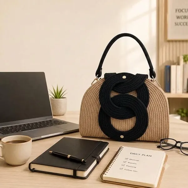 Cotton_Rope_Handmade_Cotton_rope__ring_design_bag___Rope_Crossbody_-_Bho_Summer_Pures_Handmade_Claret_Woven_Straw_Bag:_Boho_Wooden_Handle_Purse