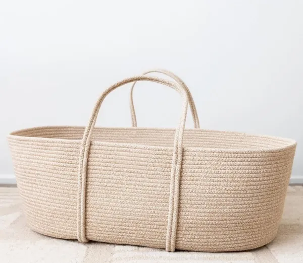 Cotton_Rope/_Jute_/Small_Dry_grass/Natural_Cane/Chic_Dry_Grass_Bag/Cotton_Rope_Woven_Blanket_Storage_For_Living_Room,Beige_Basket