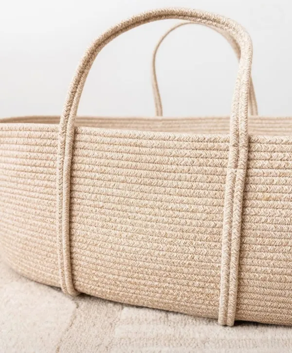 Cotton_Rope/_Jute_/Small_Dry_grass/Natural_Cane/Chic_Dry_Grass_Bag/Cotton_Rope_Woven_Blanket_Storage_For_Living_Room,Beige_Basket