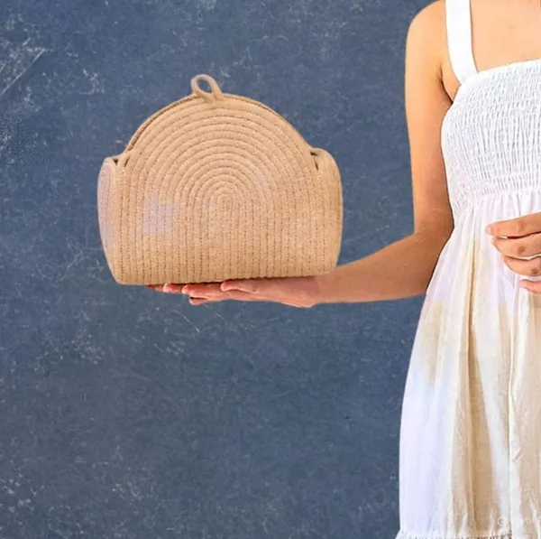 All_the_Cultures_Fabricating_India_Handmade_Small_Dry_/Natural_baskets/Chic_Dry__bag/handbag_from_India/carry_tote_bag_Sling_Bags_White-Crtoon/kids_baskets