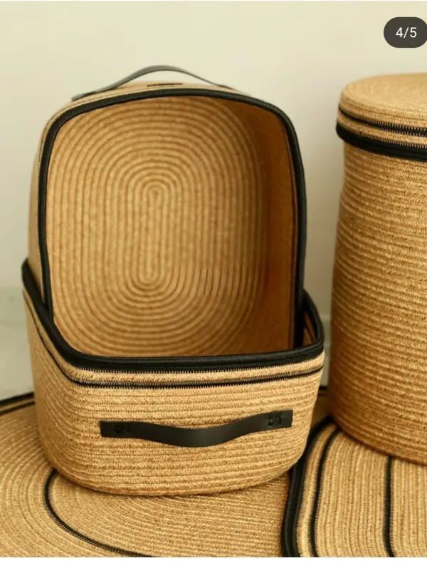 Handmade_Jute_Bathroom_Set:_Woven_Bath_Mat,_Laundry_Basket_&_Storage_Bins