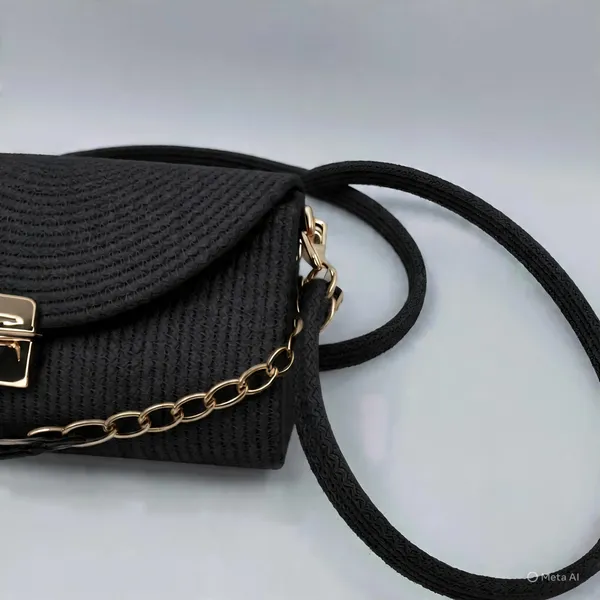 Handmade_cotton_cored_corssbody_Bags_small_purse_with_gold_chain_strap_and_strap_and_clasp,_Elegant_shoulder_bag,
