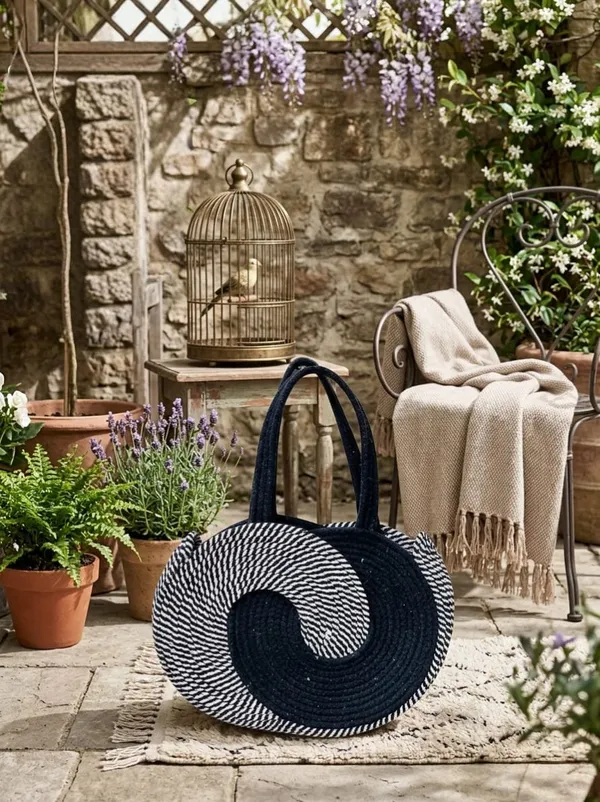 Cotton_Rope_Handmade_Cotton_rope__ring_design_bag___Rope_Crossbody_-_Bho_Summer_Pures_Handmade_Claret_Woven_Straw_Bag:_Boho_Wooden_Handle_Purse