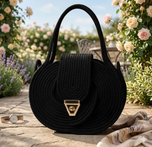 Cotton_Rope_Handmade_Cotton_rope__ring_design_bag___Rope_Crossbody_-_Bho_Summer_Pures_Handmade_Claret_Woven_Straw_Bag:_Boho_Wooden_Handle_Purse