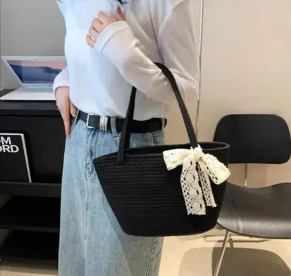 Women_CUTE_FANCY_Bucket_Bag_Casual_Woven_Beach_Handbag_Handmade_Small_Dry_grass/Natural_Cane/Chic_Dry_Grass_bag/handbag_from_Manipur/carry_tote_bag_Sling_Bags_White-Crtoon