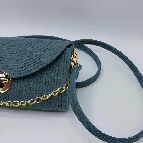 Handmade_cotton_cored_corssbody_Bags_small_purse_with_gold_chain_strap_and_strap_and_clasp,_Elegant_shoulder_bag,