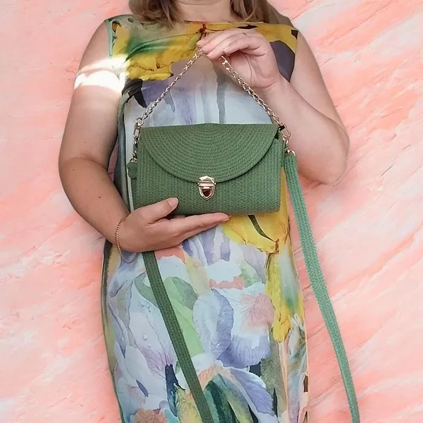 Handmade_cotton_cored_corssbody_Bags_small_purse_with_gold_chain_strap_and_strap_and_clasp,_Elegant_shoulder_bag,